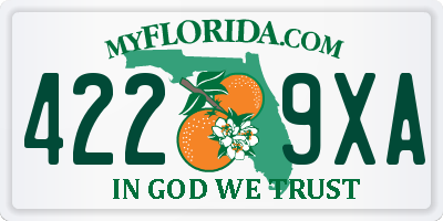 FL license plate 4229XA