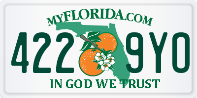 FL license plate 4229YO