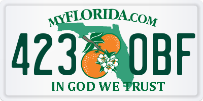 FL license plate 4230BF