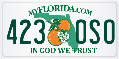 FL license plate 4230SO