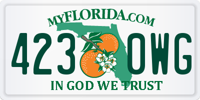 FL license plate 4230WG
