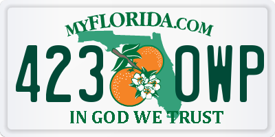 FL license plate 4230WP