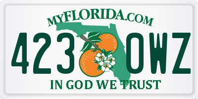 FL license plate 4230WZ