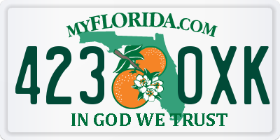 FL license plate 4230XK