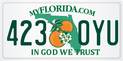 FL license plate 4230YU