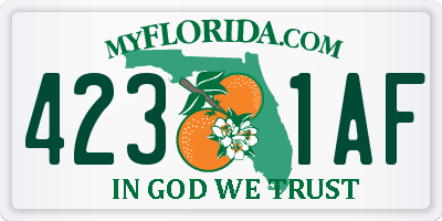 FL license plate 4231AF