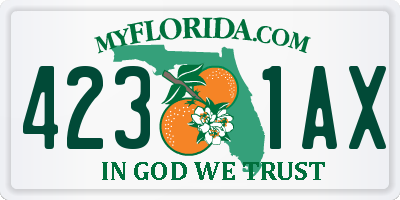 FL license plate 4231AX