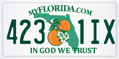 FL license plate 4231IX