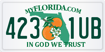 FL license plate 4231UB