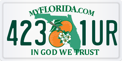 FL license plate 4231UR