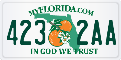 FL license plate 4232AA