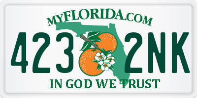 FL license plate 4232NK