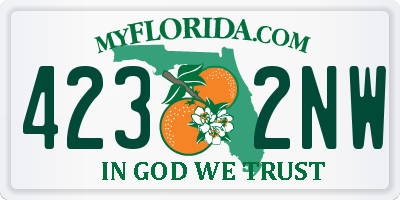 FL license plate 4232NW