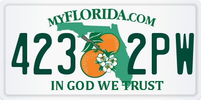 FL license plate 4232PW
