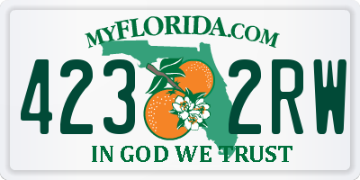 FL license plate 4232RW