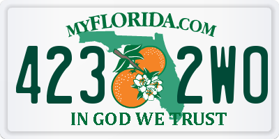 FL license plate 4232WO