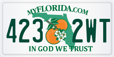 FL license plate 4232WT