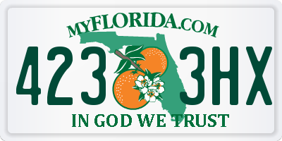 FL license plate 4233HX