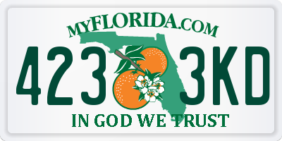 FL license plate 4233KD
