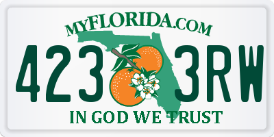 FL license plate 4233RW
