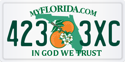 FL license plate 4233XC
