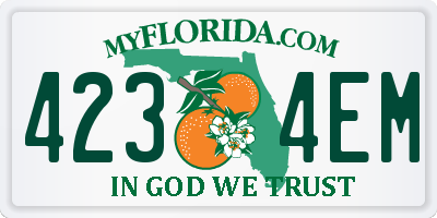 FL license plate 4234EM