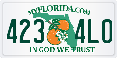 FL license plate 4234LO