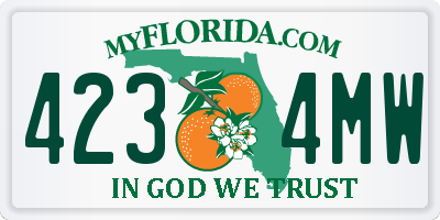 FL license plate 4234MW
