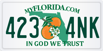 FL license plate 4234NK