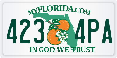 FL license plate 4234PA