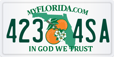 FL license plate 4234SA