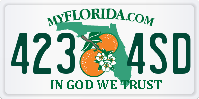 FL license plate 4234SD