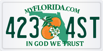 FL license plate 4234ST