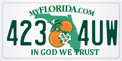 FL license plate 4234UW