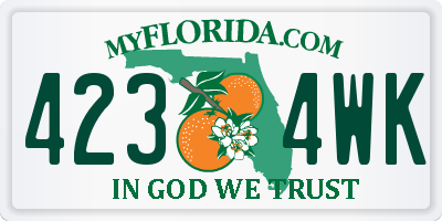 FL license plate 4234WK