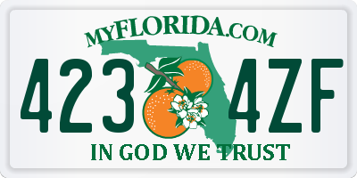FL license plate 4234ZF