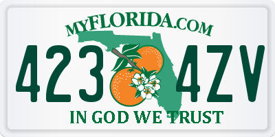 FL license plate 4234ZV