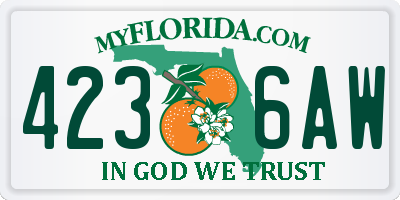 FL license plate 4236AW