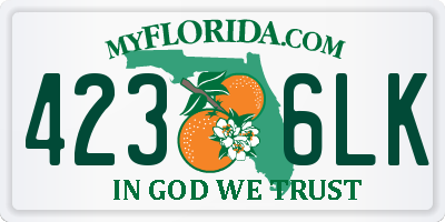 FL license plate 4236LK