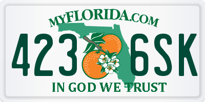 FL license plate 4236SK