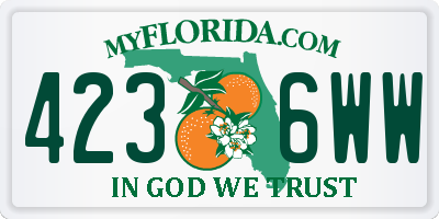 FL license plate 4236WW