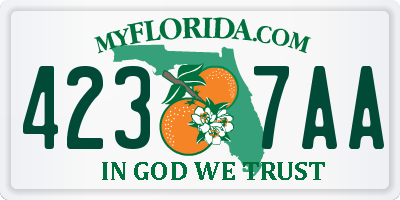 FL license plate 4237AA