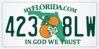 FL license plate 4238LW