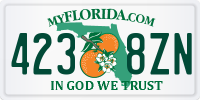 FL license plate 4238ZN