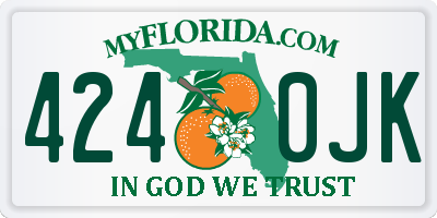 FL license plate 4240JK