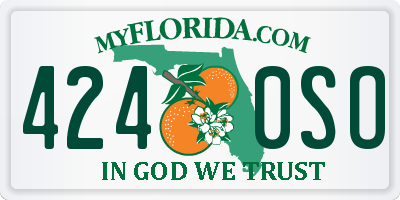 FL license plate 4240SO