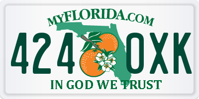 FL license plate 4240XK