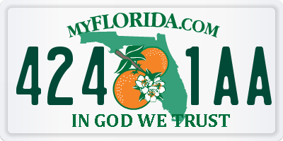 FL license plate 4241AA