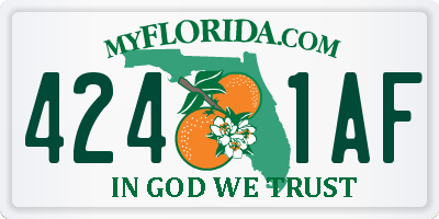 FL license plate 4241AF