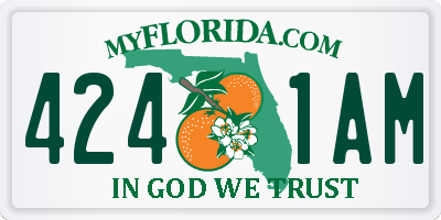 FL license plate 4241AM